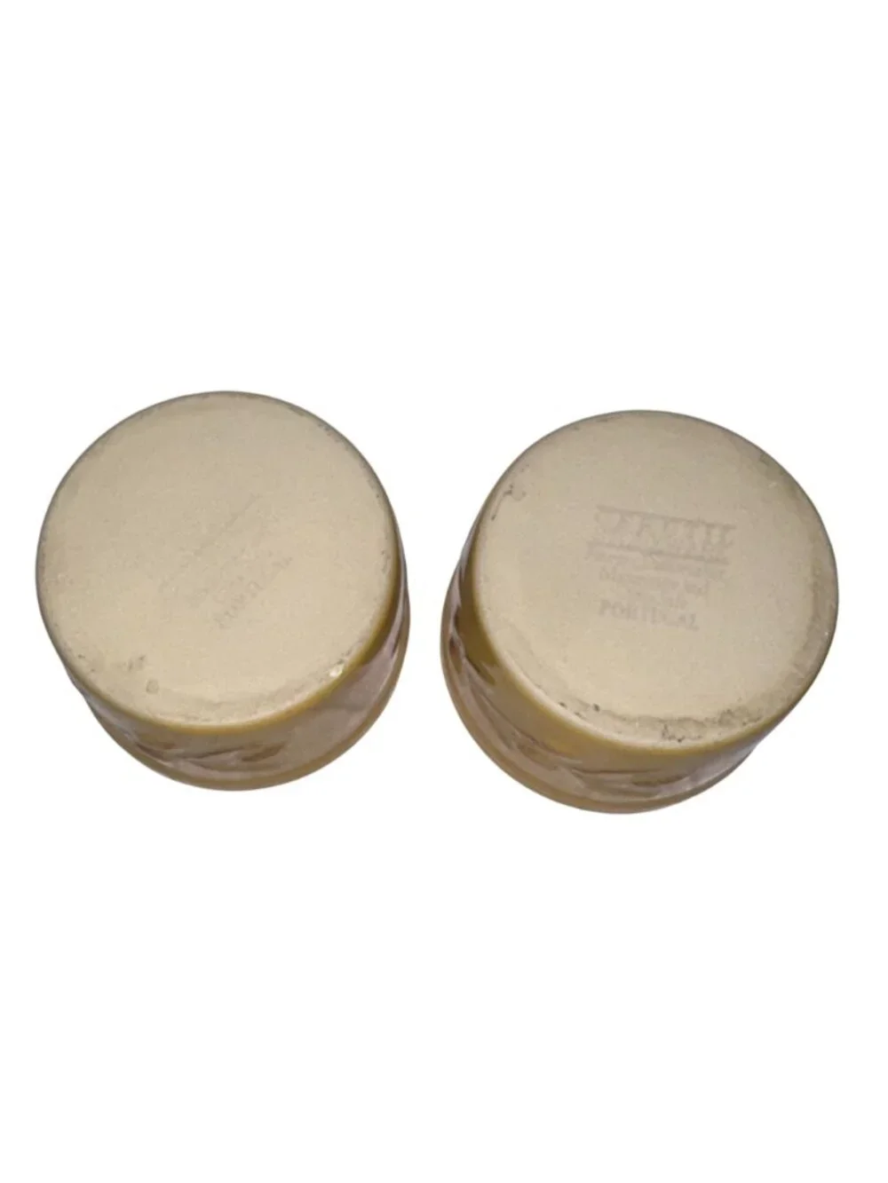 Set Of 2 Mustard Yellow Ceramic Embossed Ramekins By Cerutil Stoneware